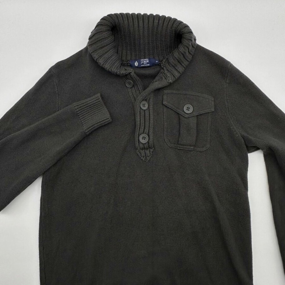 J. CREW Men's Cotton Henley Sweater Grey size M